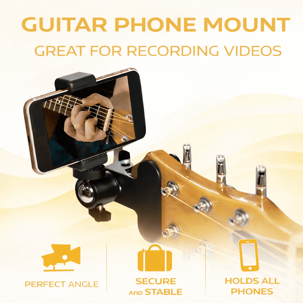 GuitarCam™ Ultimate Headstock Camera Mount for Guitars guitarmetrics