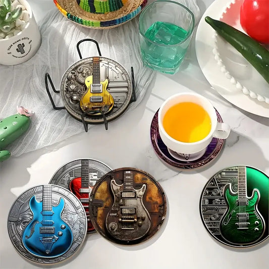 Set of 6 Guitar coasters guitarmetrics