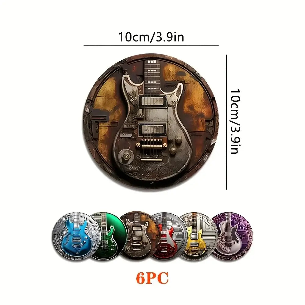 Set of 6 Guitar coasters guitarmetrics