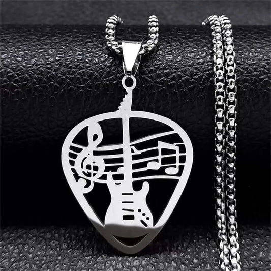 Artistic Guitar Pick Pendant Necklace guitarmetrics