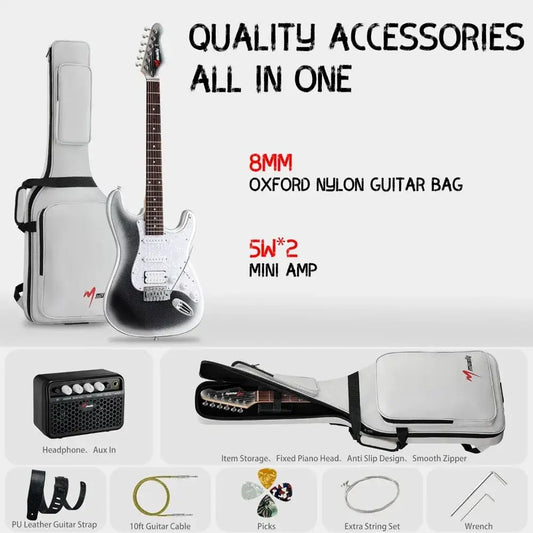 39-Inch Full Size Musily MST-1 Electric Guitar Starter Kit guitarmetrics