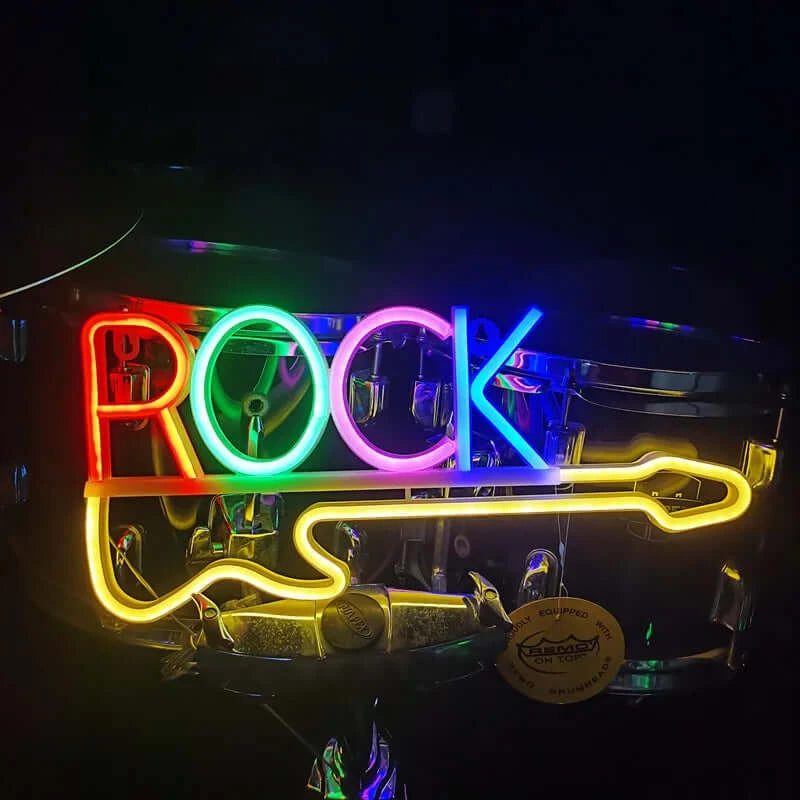 Guitar Rock and Roll Neon Sign guitarmetrics