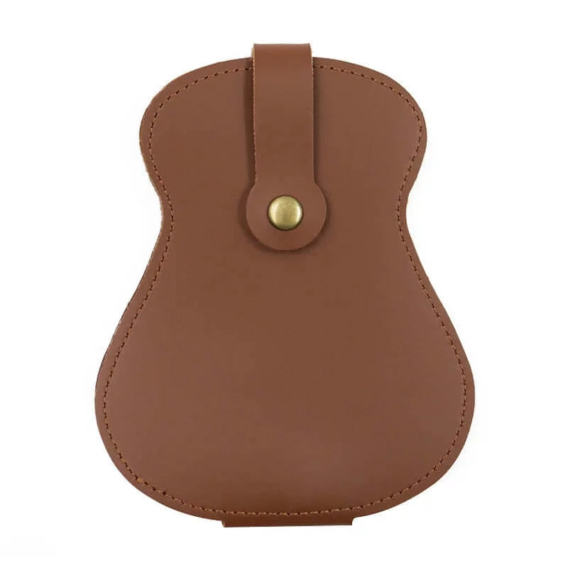 Guitar shape pick pouch Brown guitarmetrics