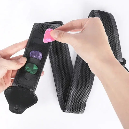 Guitar strap with pick holder guitarmetrics
