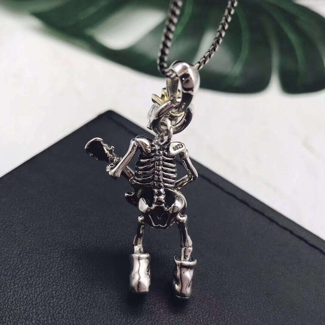 Sterling Silver Guitar Skull Pendant guitarmetrics