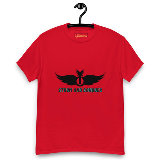Strum and conquer Men's classic tee Red guitarmetrics