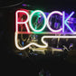 Guitar Rock and Roll Neon Sign
