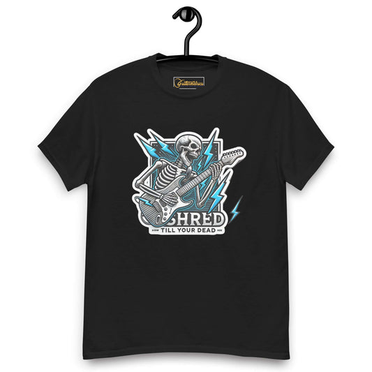 Shred Till your Dead Unisex Guitar T-shirt Black guitarmetrics