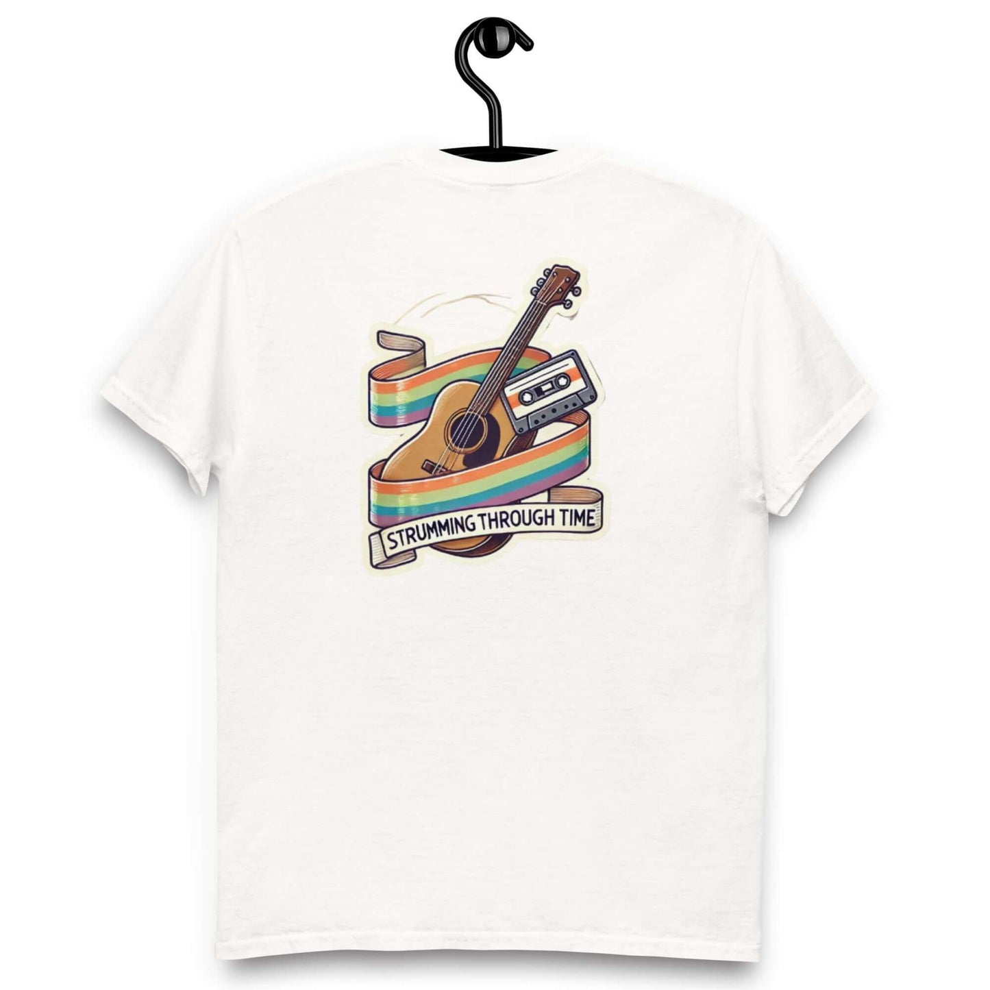 Strumming through Time Unisex Guitar T-shirt guitarmetrics