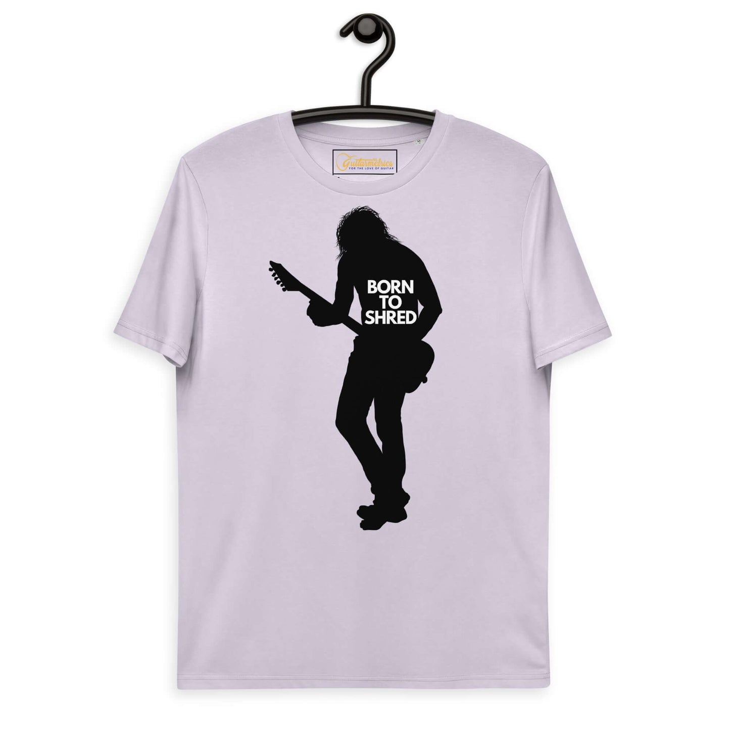 Born to shred Unisex organic cotton t-shirt Lavender guitarmetrics