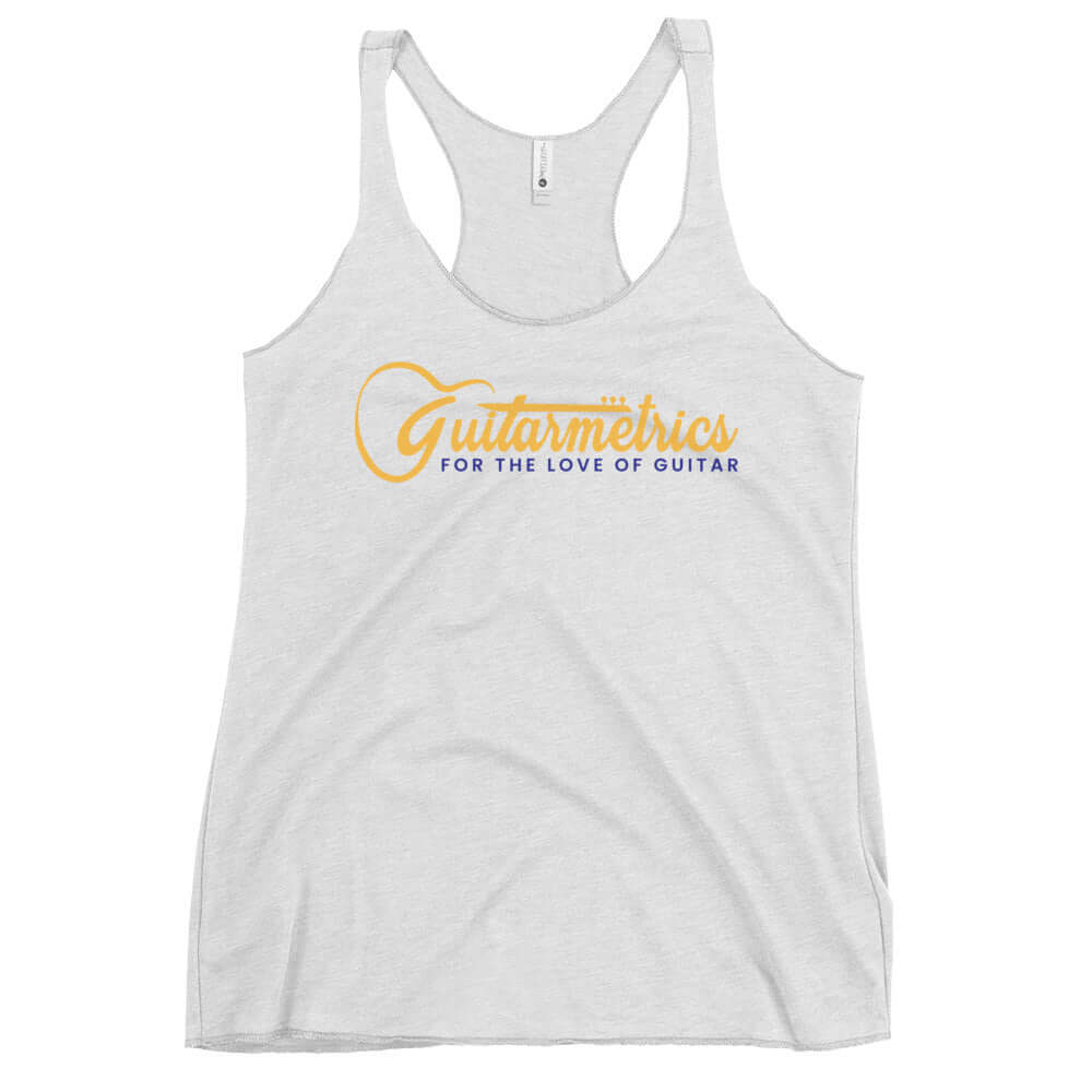 Guitarmetrics™ Women's Racerback Tank Heather White guitarmetrics