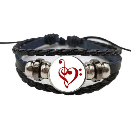 Vintage Musical Note Leather Bracelet 3 guitarmetrics
