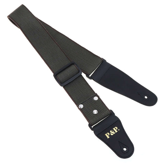 Adjustable Pure Cotton Guitar Strap Green guitarmetrics