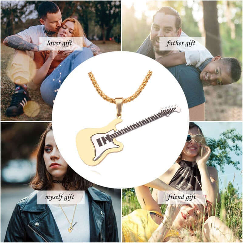 ELAINE ST Stainless Steel Rock Music Guitar Pendant guitarmetrics