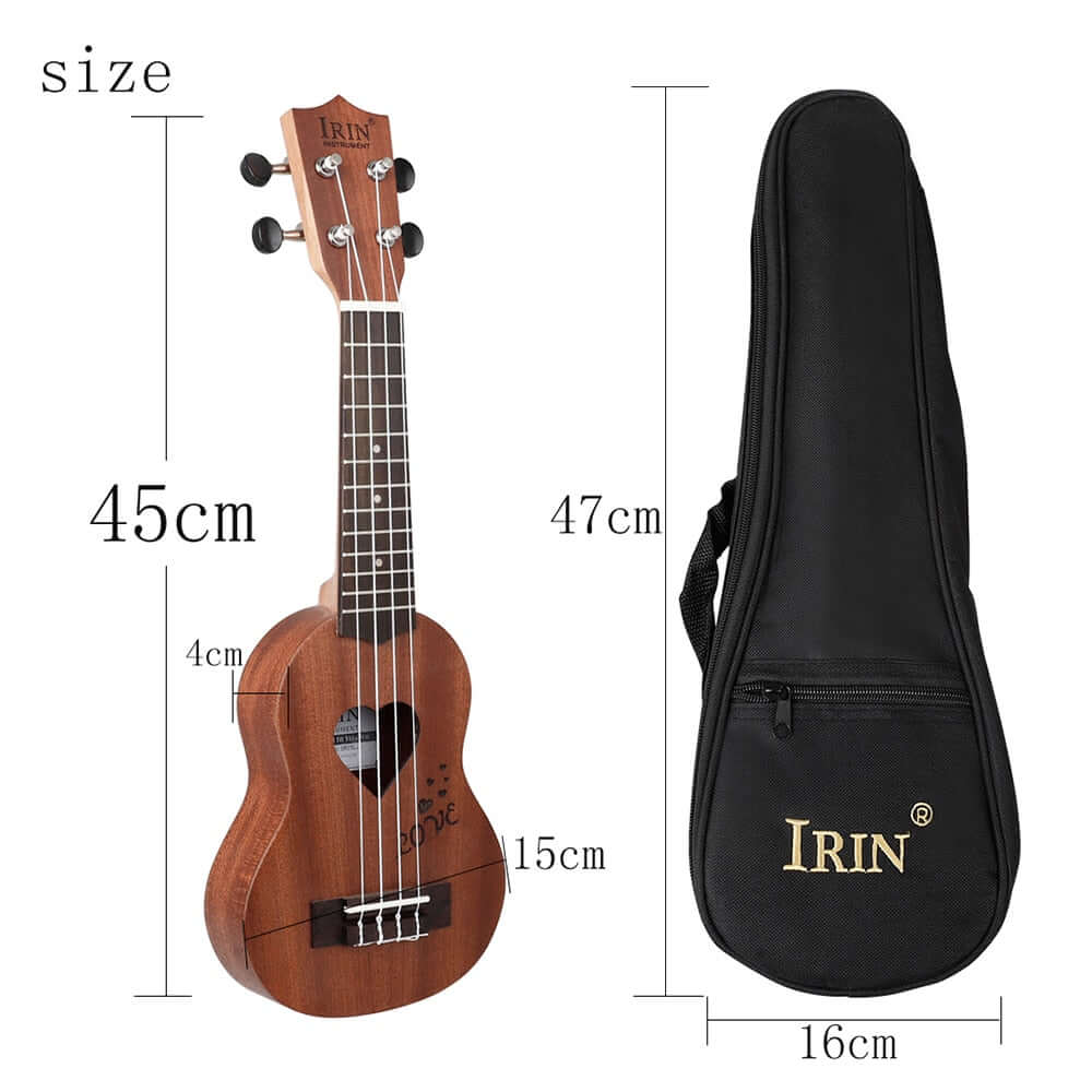 17 inch 4 String Hawaiian Guitar With Storage Bag guitarmetrics
