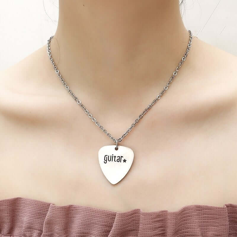 Classic Guitar Pick Pendant Necklace guitarmetrics