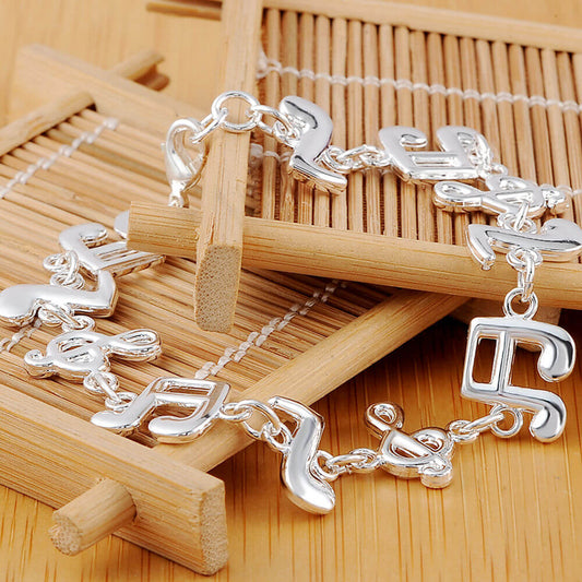 Beautiful Music note Silver Bracelets guitarmetrics