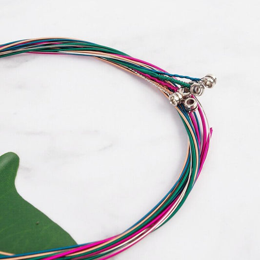1 Set 6Pcs Rainbow Colorful Guitar Strings guitarmetrics