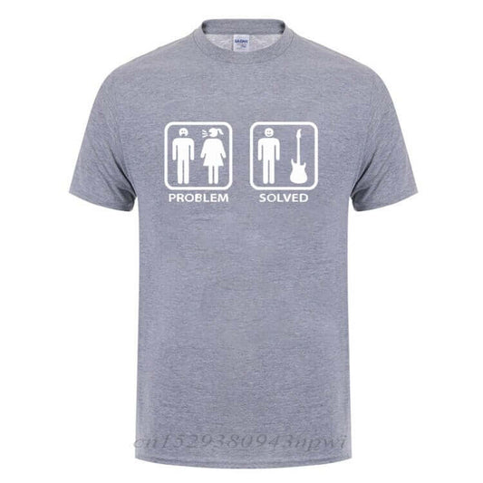 Problem solved funny guitar tshirt Gray guitarmetrics