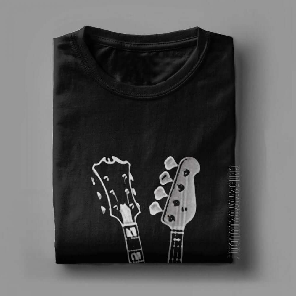 Hipster Bass and Electric guitar victory T Shirt Print guitarmetrics