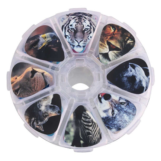 Multi-design colorful Guitar plectrums and case 8G-1P5-14 guitarmetrics