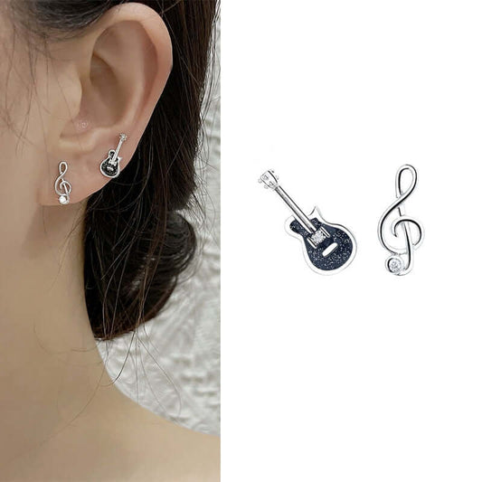 Treble Clef Guitar Stud Earrings guitarmetrics