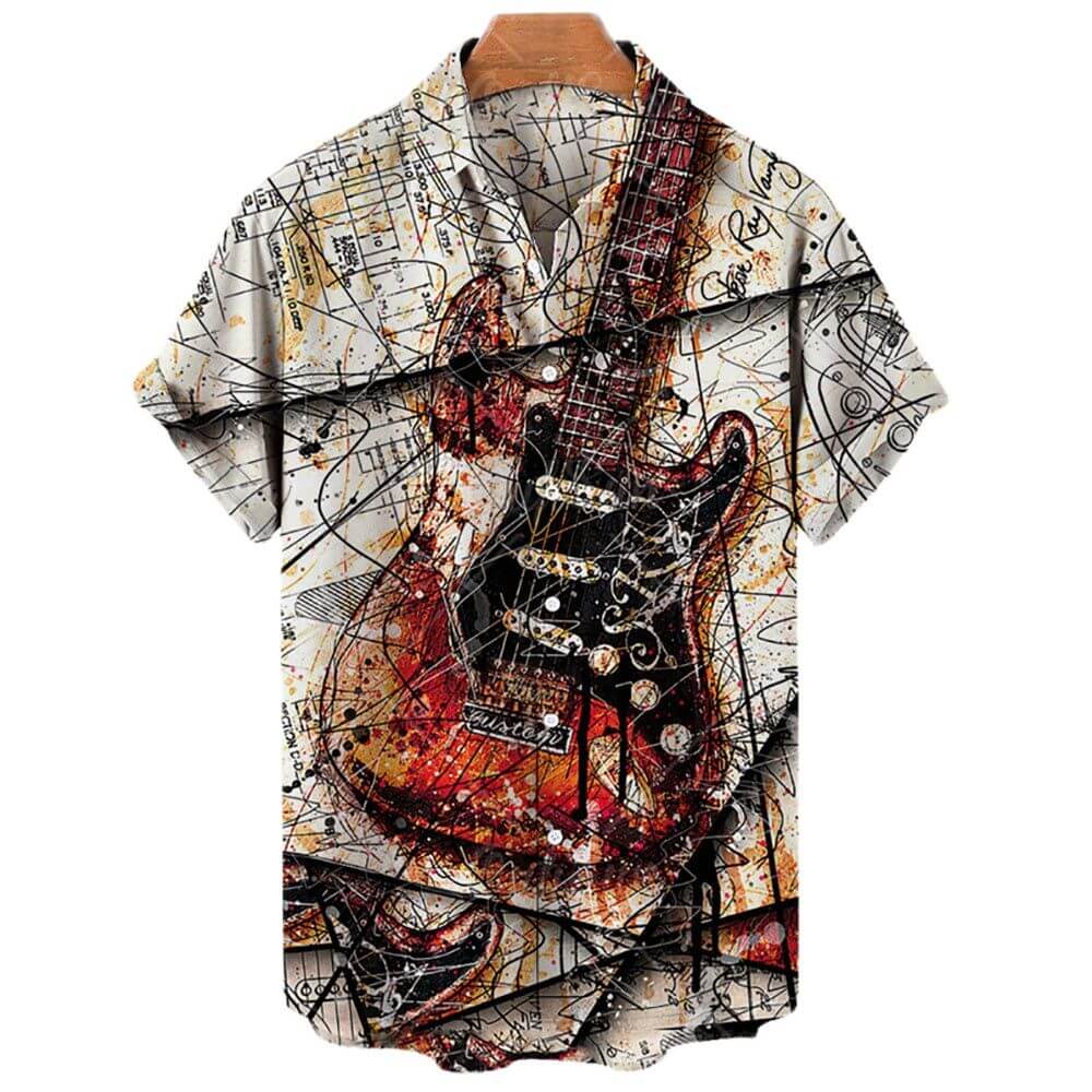 Rock music print Men's shirts guitarmetrics