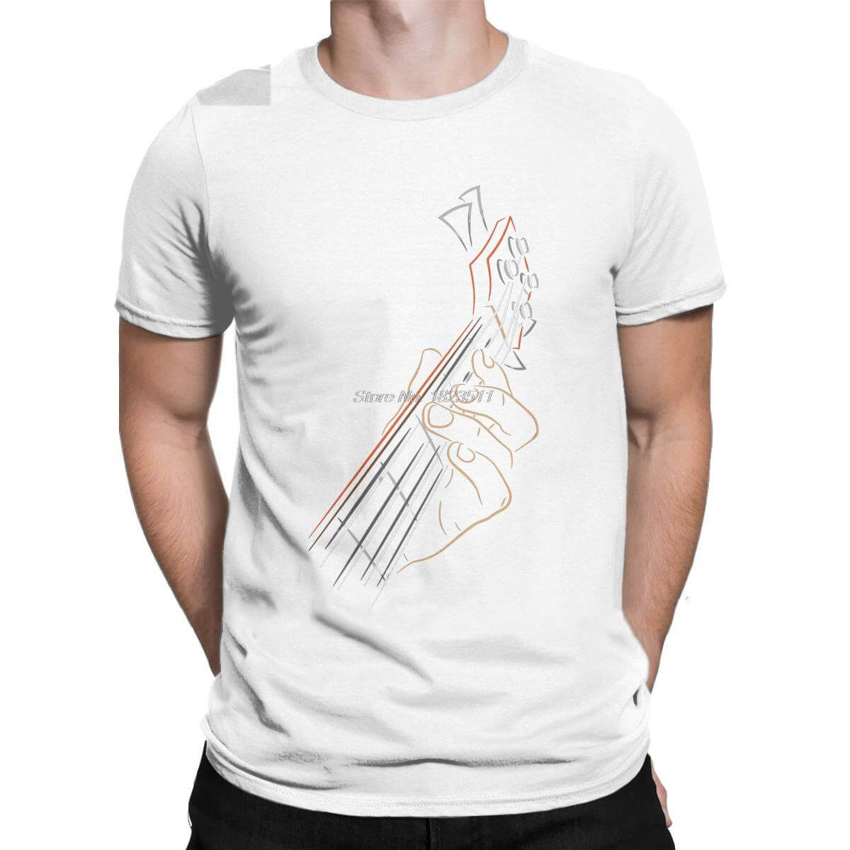 Humorous Active Bass Guitar Rock Music T-Shirt White guitarmetrics