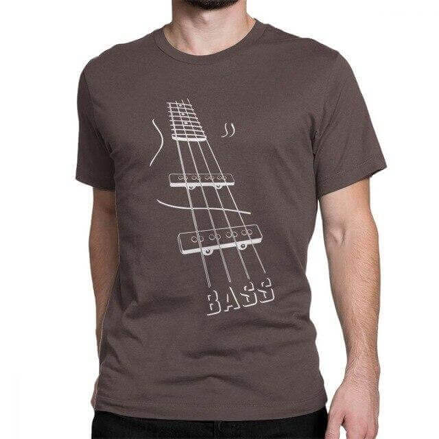 ChampPrint™ Bass Guitar T-Shirt Brown guitarmetrics