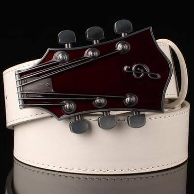 Guitar buckle belt (Guitar headstock design) guitarmetrics