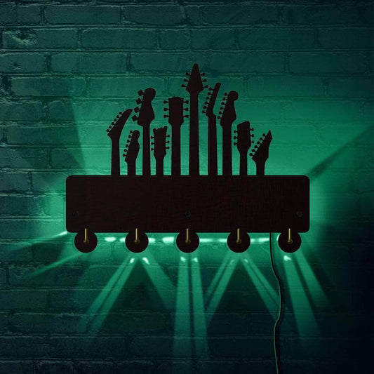 Guitzart™ Guitar hooks for wall decor With LED guitarmetrics