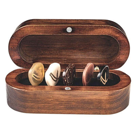Handmade wooden guitar picks with case by Origin™ guitarmetrics