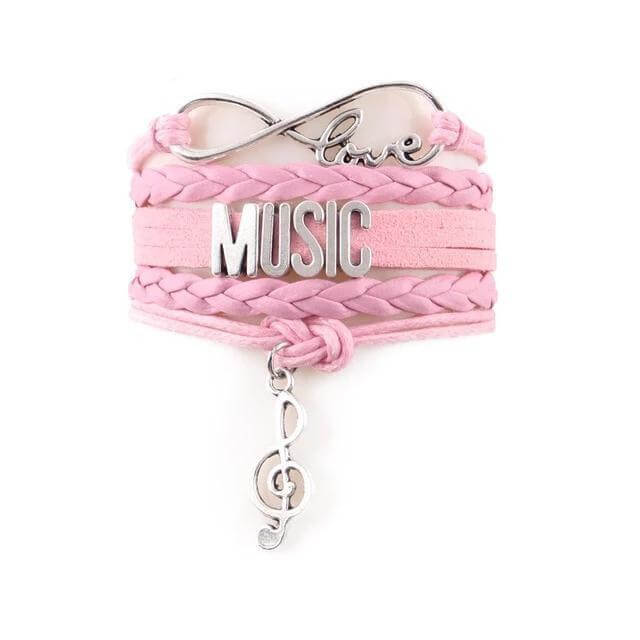 Music symbol leather bracelet 3073c guitarmetrics