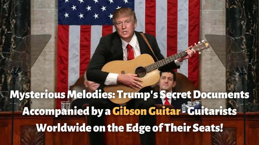 Mysterious Melodies: Trump's Secret Documents Accompanied by a Gibson Guitar - Guitarists Worldwide on the Edge of Their Seats!