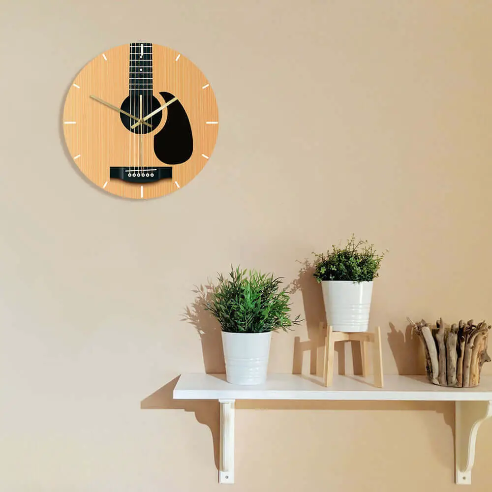 Acoustic Guitar 3D design Wall Clock guitarmetrics