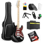 Donner DST-152 Electric Guitar Kit with HSS Coil Split Pickup and Amp - 39-inch ST Model Black guitarmetrics