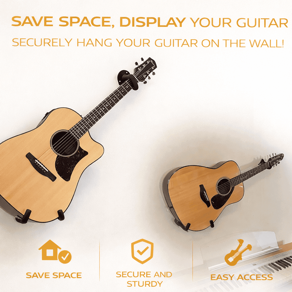 Horizontal Metal Guitar Wall Mount Hanger guitarmetrics