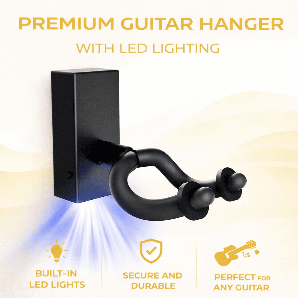 NAOMI Guitar Wall Mount with Led Light guitarmetrics