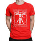 Da Vinci Vitruvian Man guitar t shirt Red guitarmetrics