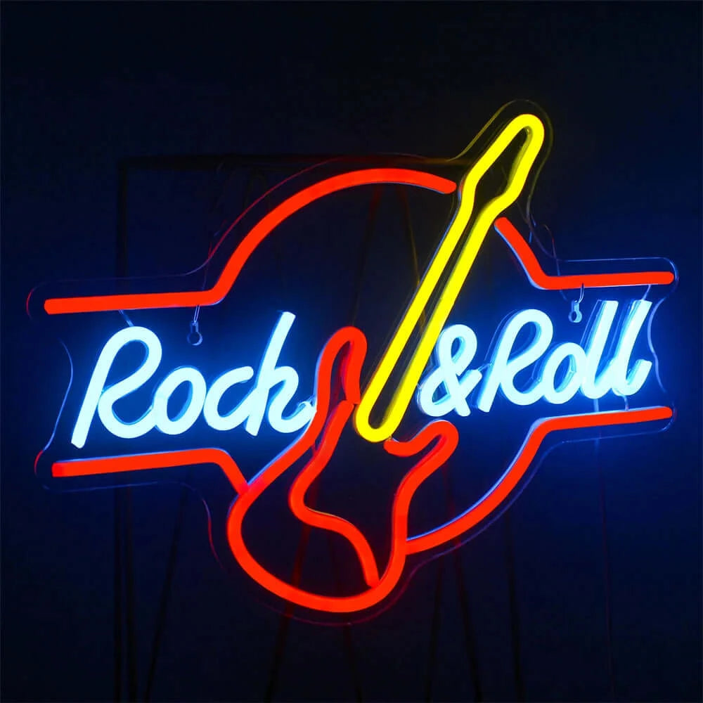 Rock Roll Guitar Neon Signs guitarmetrics