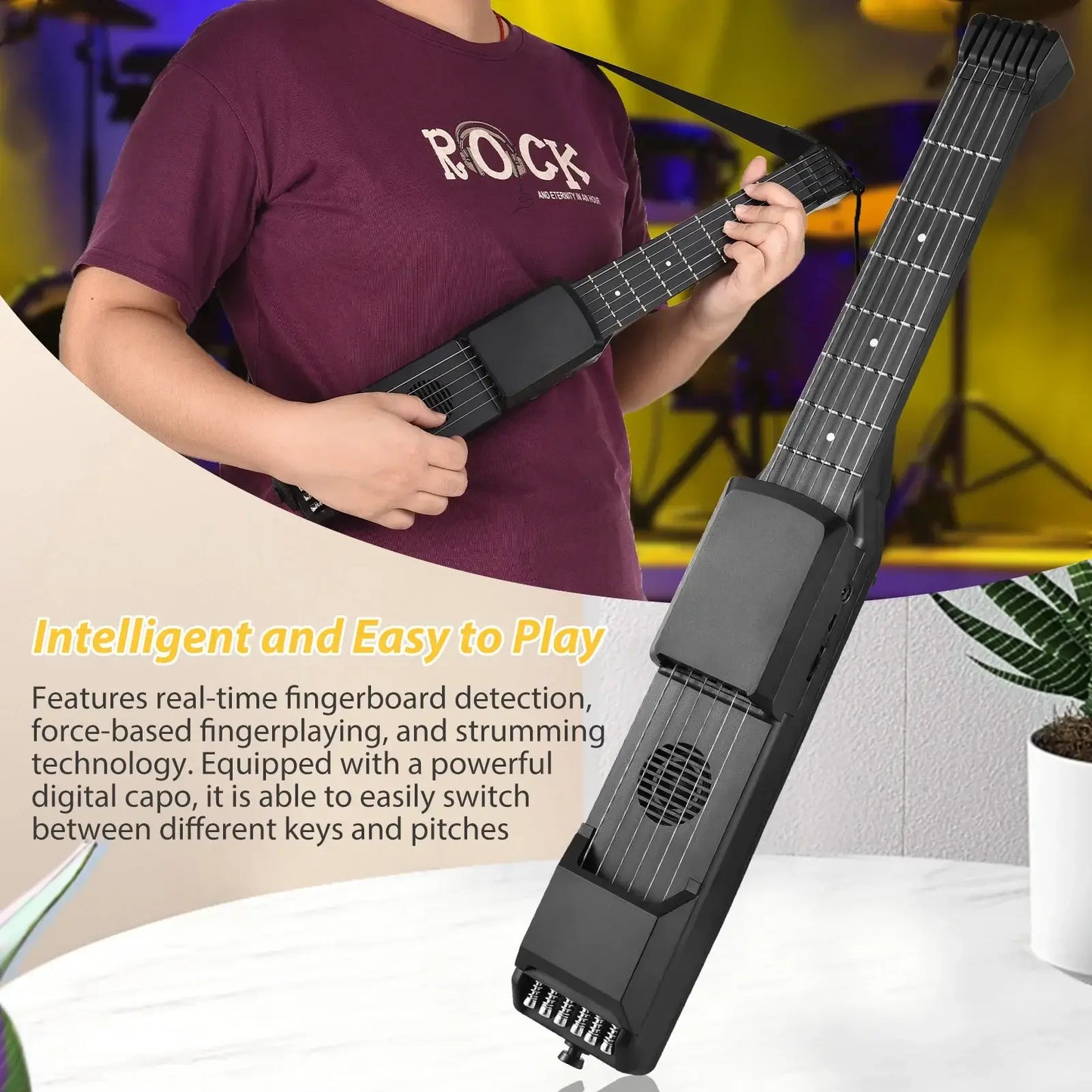 7-Fret Smart Electric Guitar – Silent Practice, Smart Learning, Total Freedom