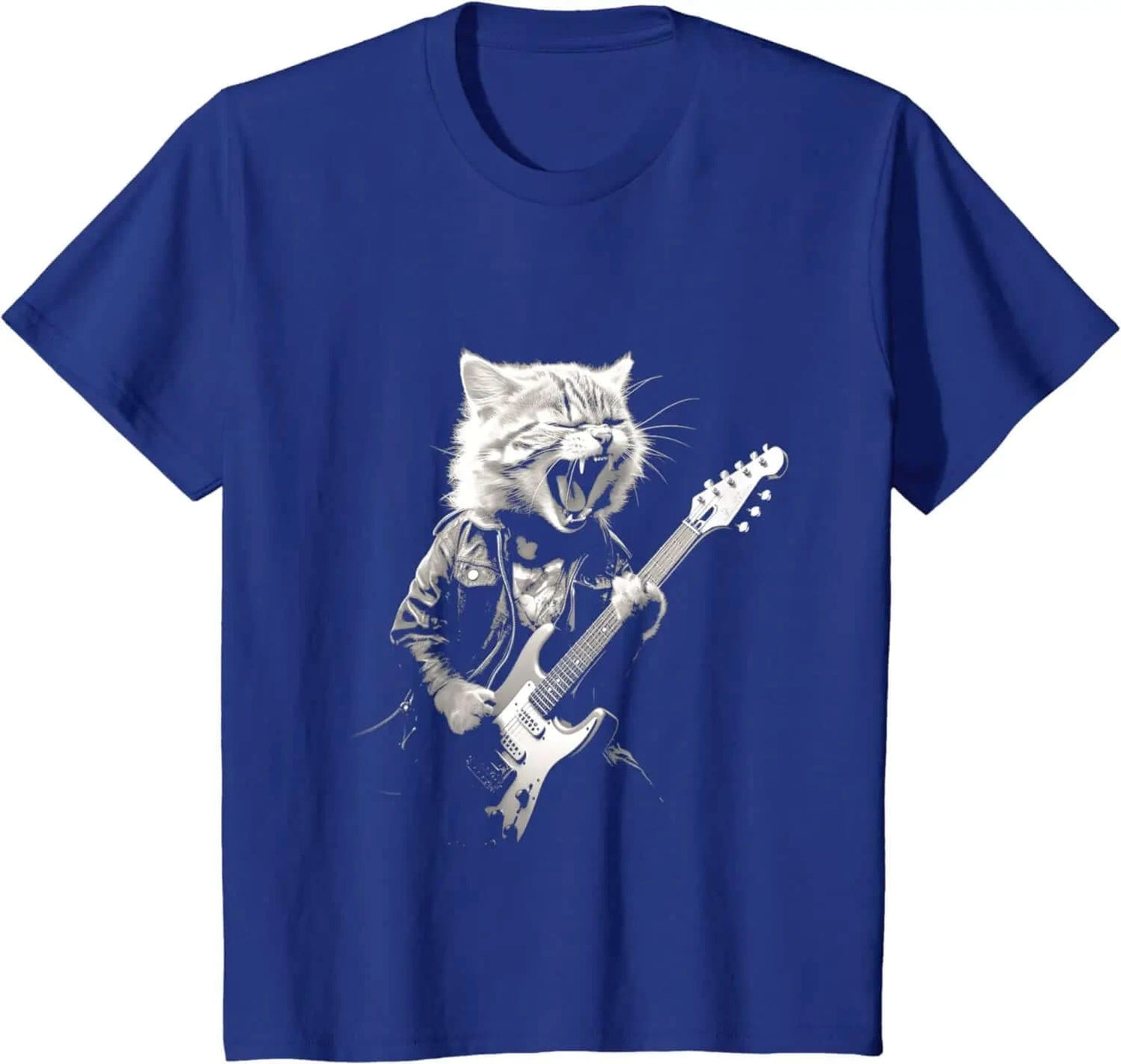 Rock Cat Playing Funny Guitar T-Shirt