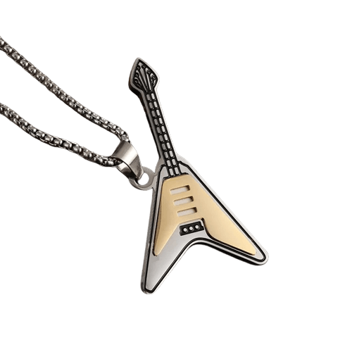 Rock Electric Guitar Pendant Necklace guitarmetrics