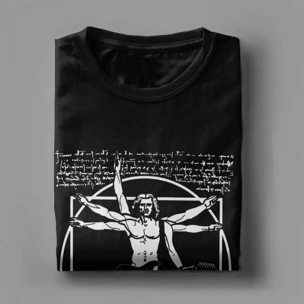 Da Vinci Vitruvian Man guitar t shirt guitarmetrics