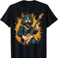 Rock Cat Playing Funny Guitar T-Shirt black2 guitarmetrics