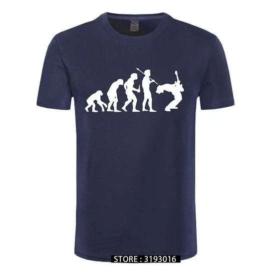 Evolution Of a Guitarist | Funny Guitar T shirt navy white guitarmetrics