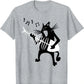 Rock Cat Playing Funny Guitar T-Shirt grey1 guitarmetrics