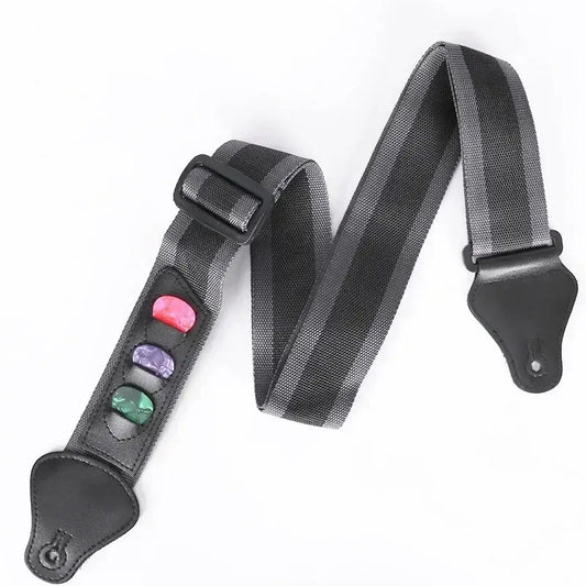 Guitar strap with pick holder guitarmetrics