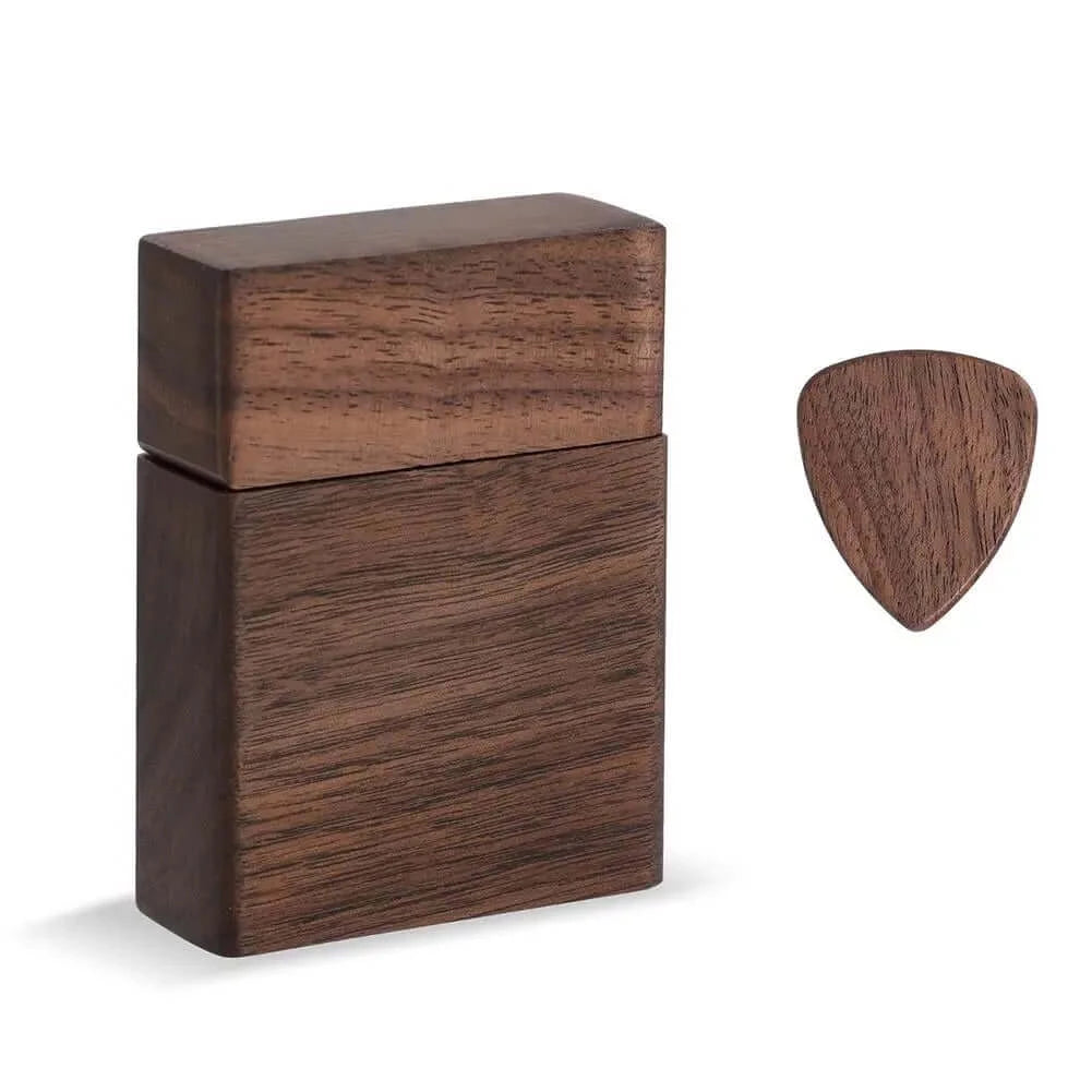 Matte Wooden Guitar Picks box case guitarmetrics