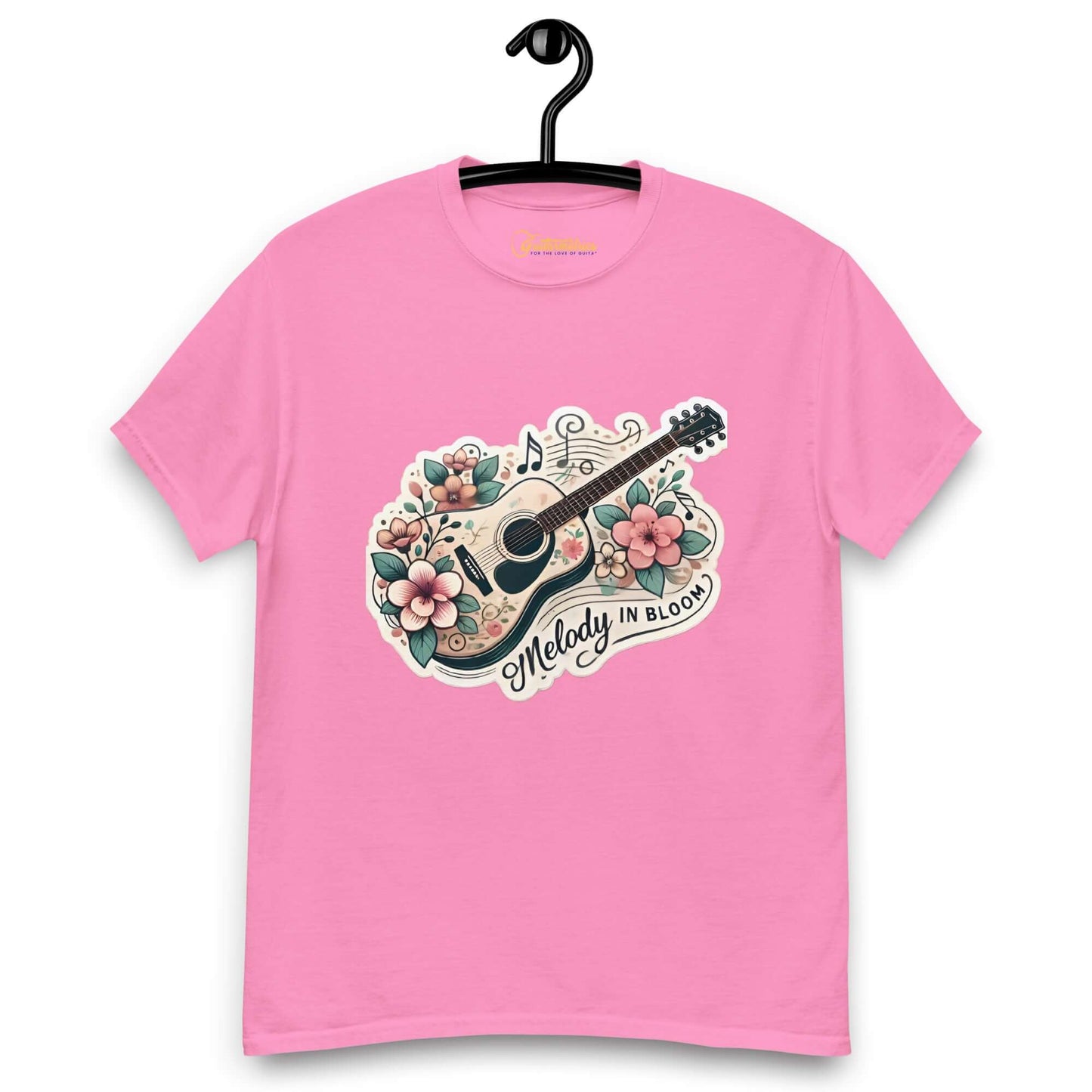 Melody in Bloom Unisex Guitar T-shirt Azalea guitarmetrics